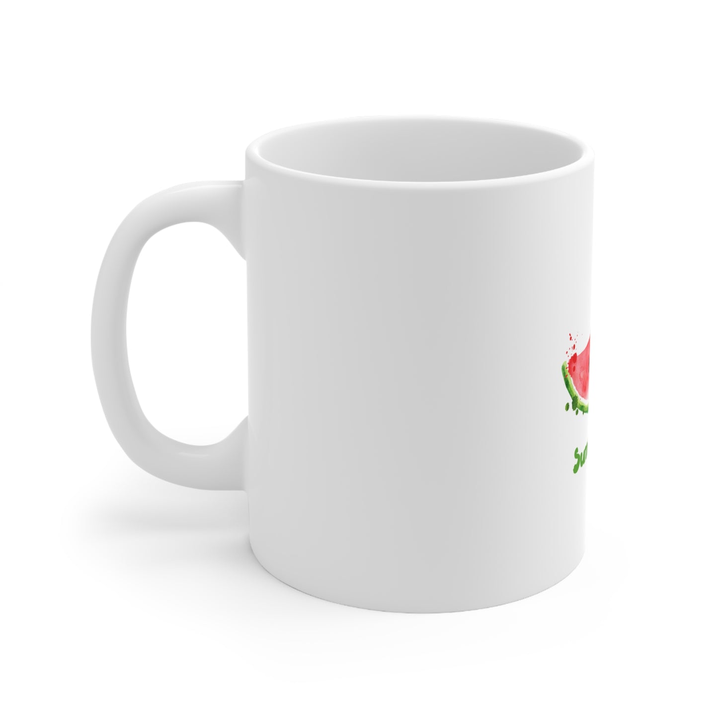 Ceramic Coffee Cups, 11oz, 15oz- Summer time- watermelon