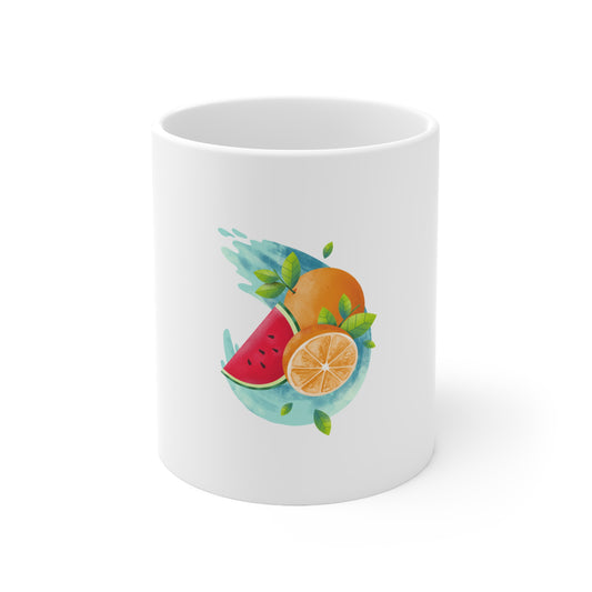 Ceramic Coffee Cups, 11oz, 15oz- Fruit Summer-Sunshine