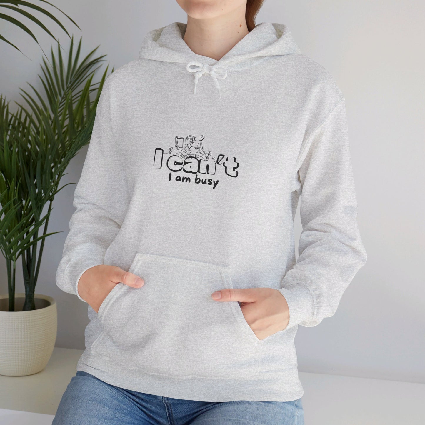 Unisex Heavy Blend™ Hooded Sweatshirt-I Can't I am busy Girl reading a book