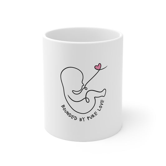 Ceramic Coffee Cups, 11oz, 15oz- Bounced by pure love-new born baby