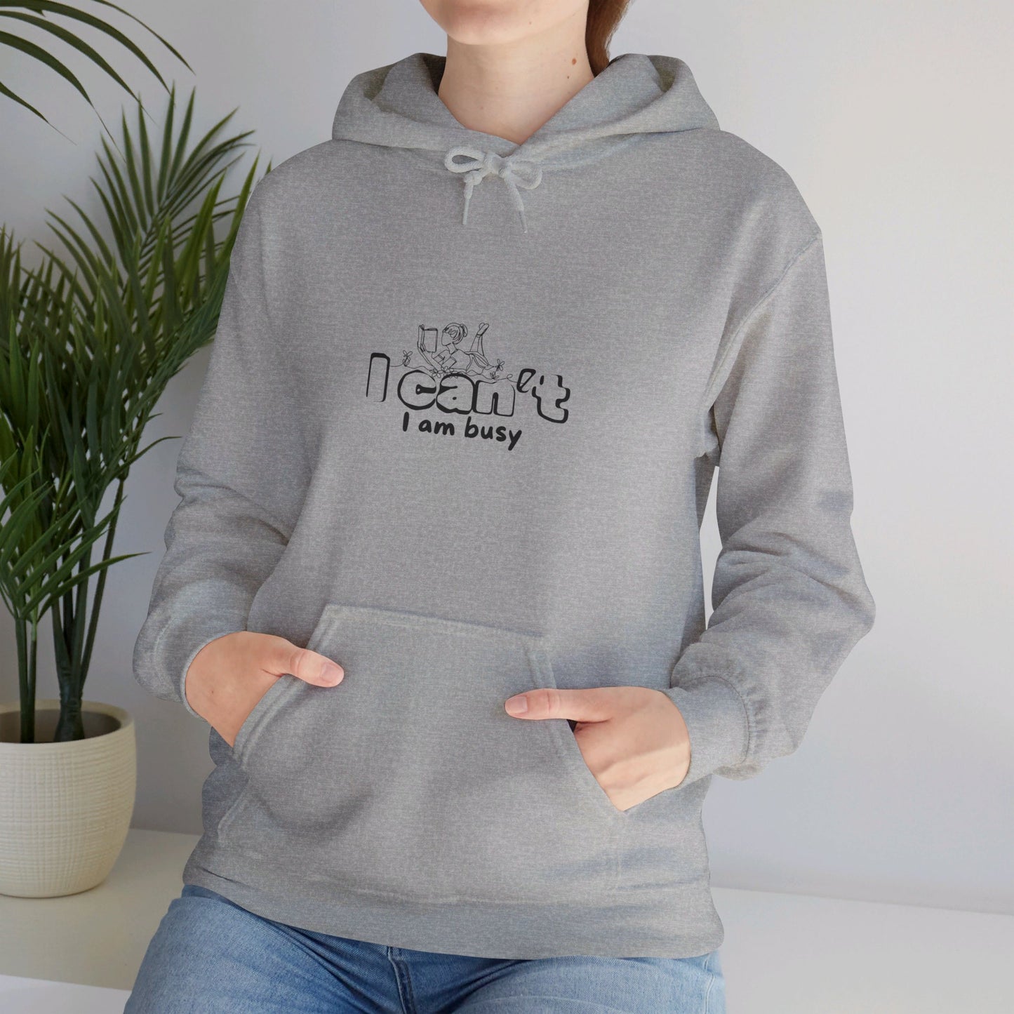 Unisex Heavy Blend™ Hooded Sweatshirt-I Can't I am busy Girl reading a book