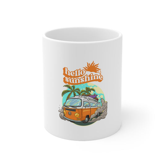 Ceramic Coffee Cups, 11oz, 15oz- Hello Sunshine- Camping van- Summer