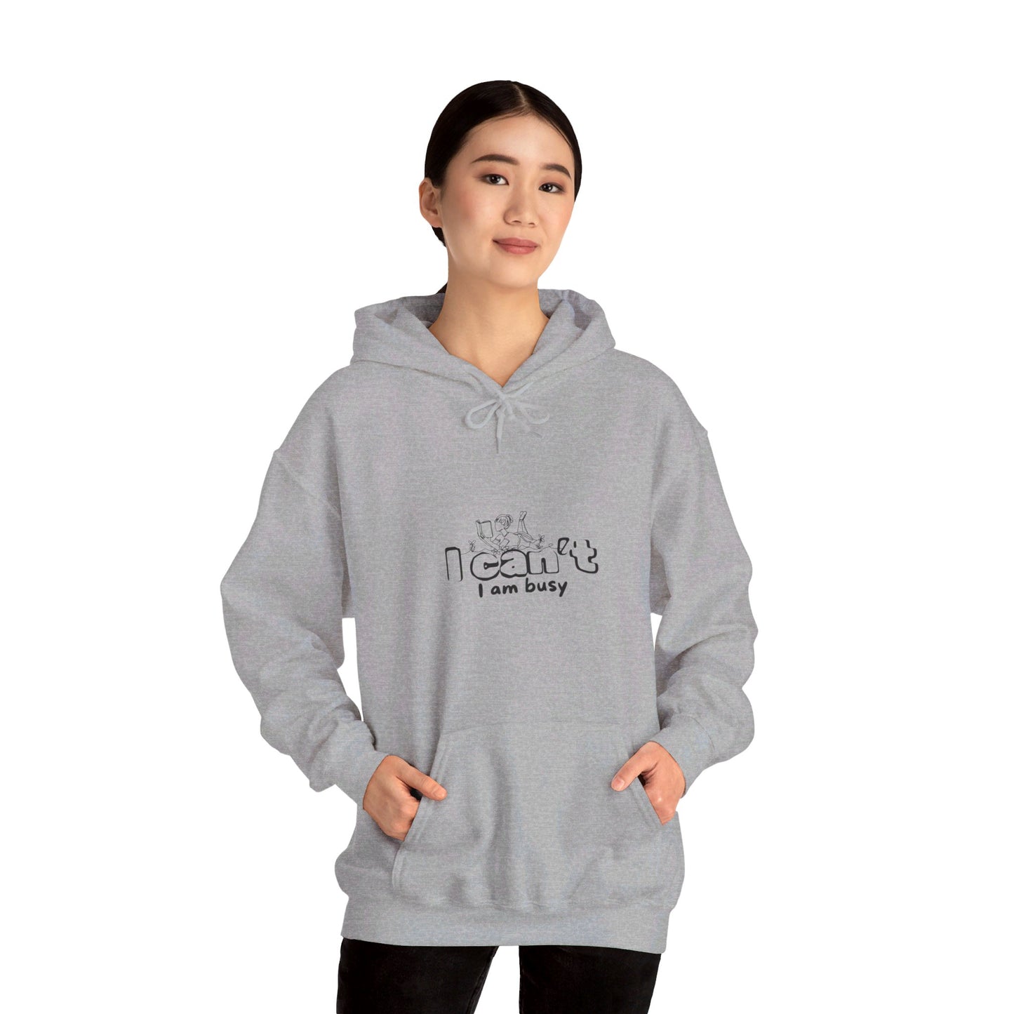 Unisex Heavy Blend™ Hooded Sweatshirt-I Can't I am busy Girl reading a book