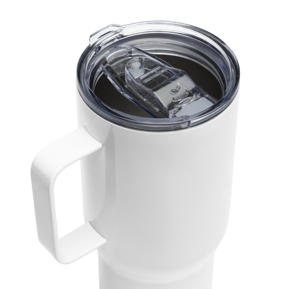 Travel mug with a handle