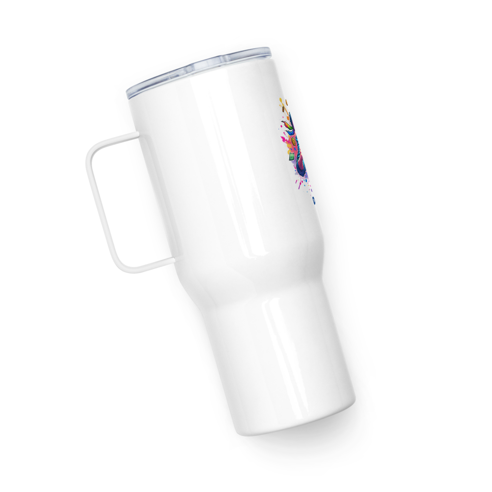 Travel mug with a handle