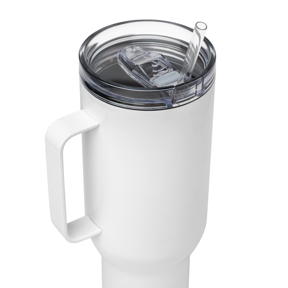 Travel mug with a handle