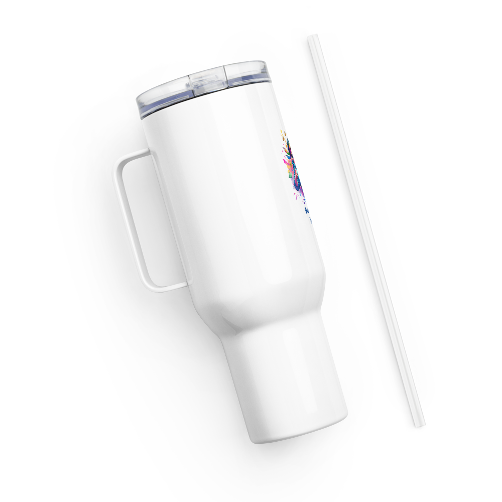 Travel mug with a handle