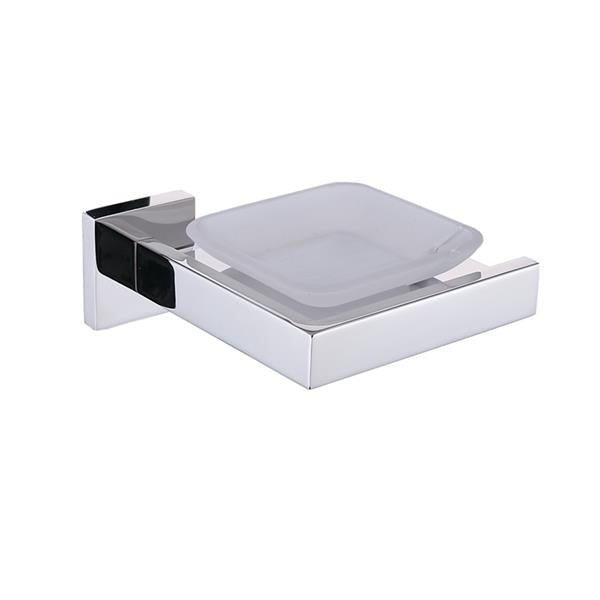 Bright Polishing Soap Dish Rust-Proof 304 Stainless Steel Square Soap Holder with Removable Dish Silver Bathroom Accessories Soap Dispenser KJ71507YIN