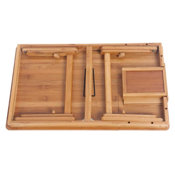 53cm Trendy Adjustable Bamboo Computer Desk Wood Color