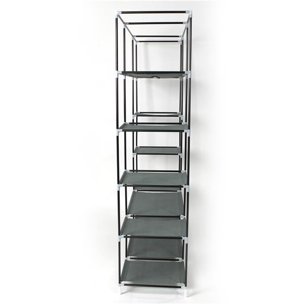 5-Layer 12-Compartment Non-woven Fabric Wardrobe Portable Closet Gray (133x46x170cm)