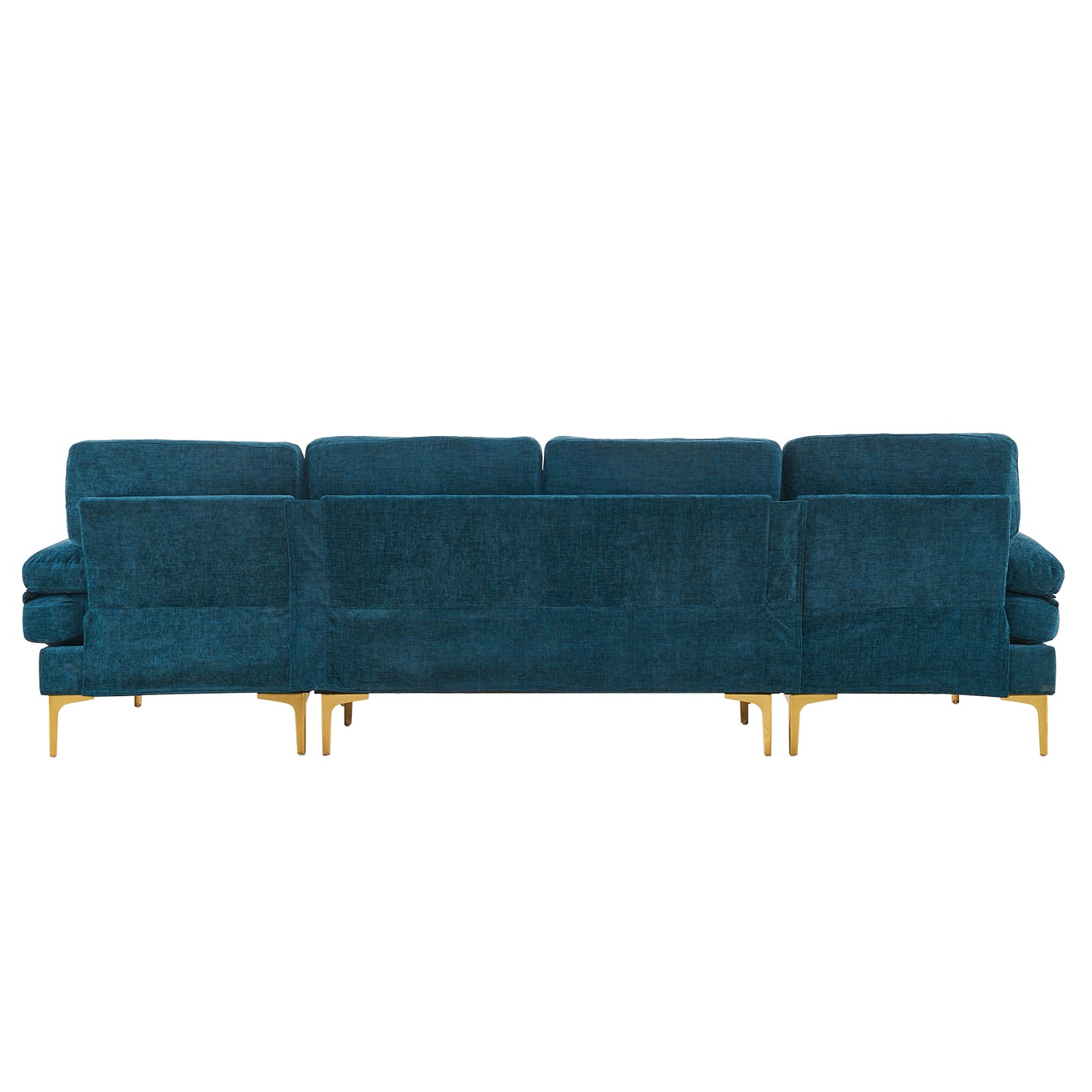 U-Shaped 4-Seat Indoor Modular Sofa Blue-Green Color