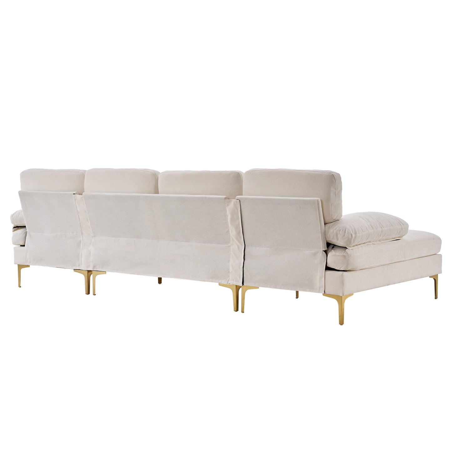 U-Shaped 4-Seat Indoor Modular Sofa Creamy-White