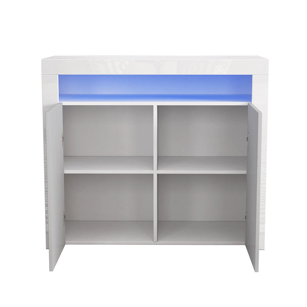 108cm Sideboard Cabinet Cupboard High Gloss 2 Doors