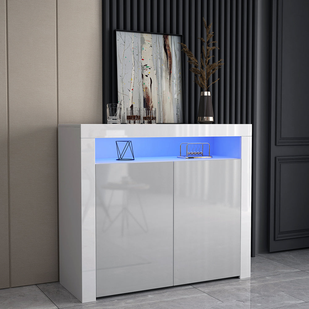 108cm Sideboard Cabinet Cupboard High Gloss 2 Doors