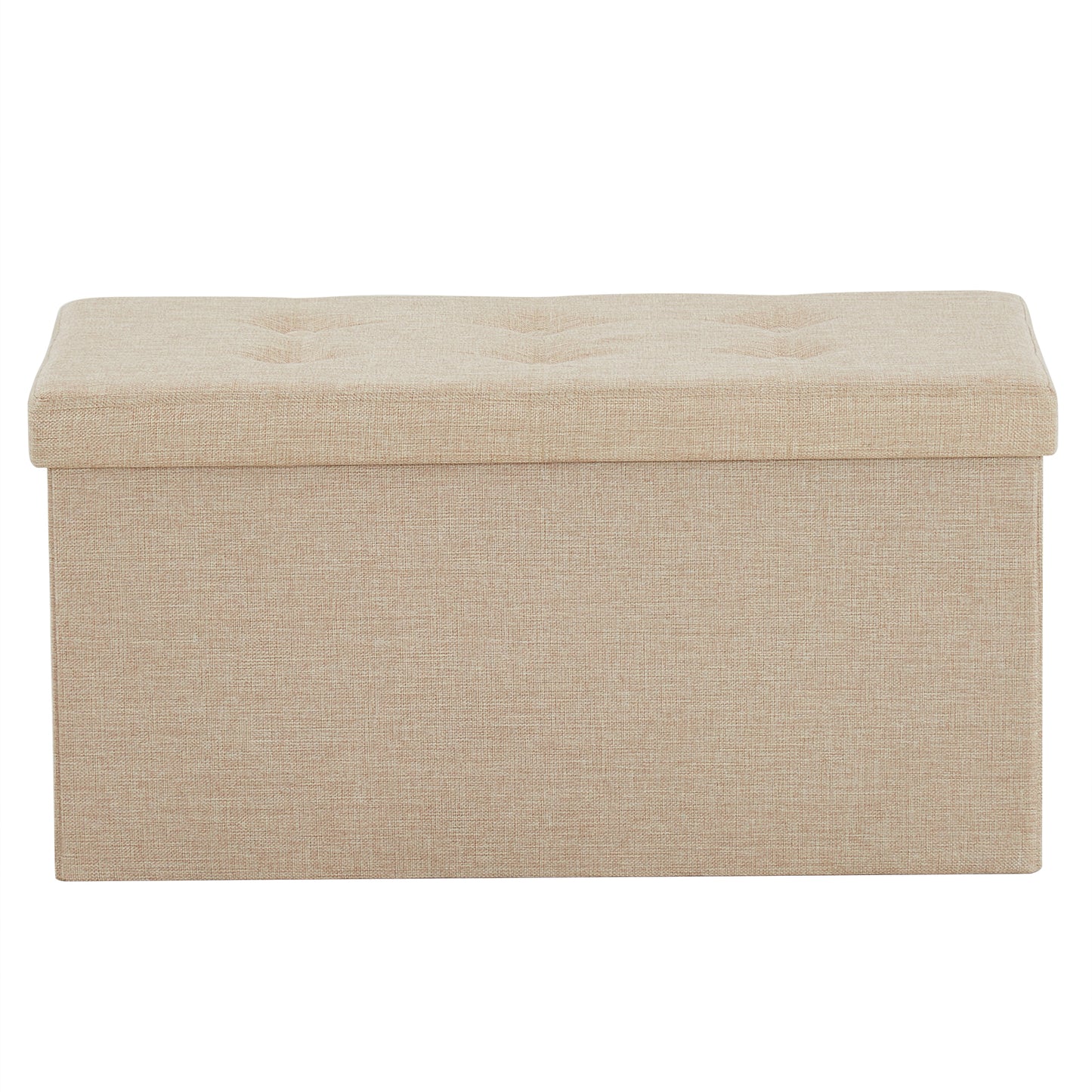 76*38*38cm Pull Point Linen MDF Foldable Storage Footstool Beige