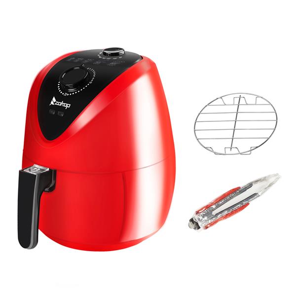 ZOKOP KAF1300P1 1500W 220-240V 50/60Hz 2.7Quarts/2.6L Electric Air Fryer UK Plug Red