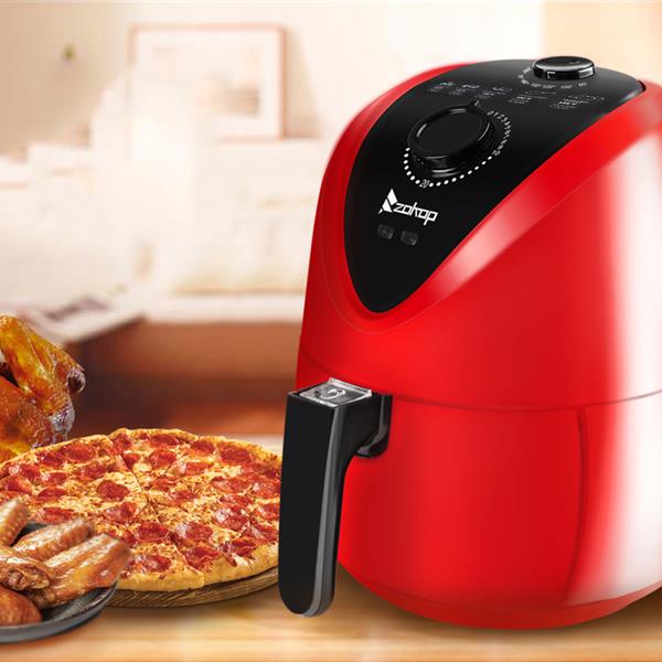 ZOKOP KAF1300P1 1500W 220-240V 50/60Hz 2.7Quarts/2.6L Electric Air Fryer UK Plug Red