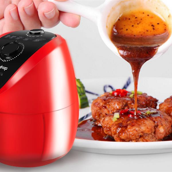 ZOKOP KAF1300P1 1500W 220-240V 50/60Hz 2.7Quarts/2.6L Electric Air Fryer UK Plug Red