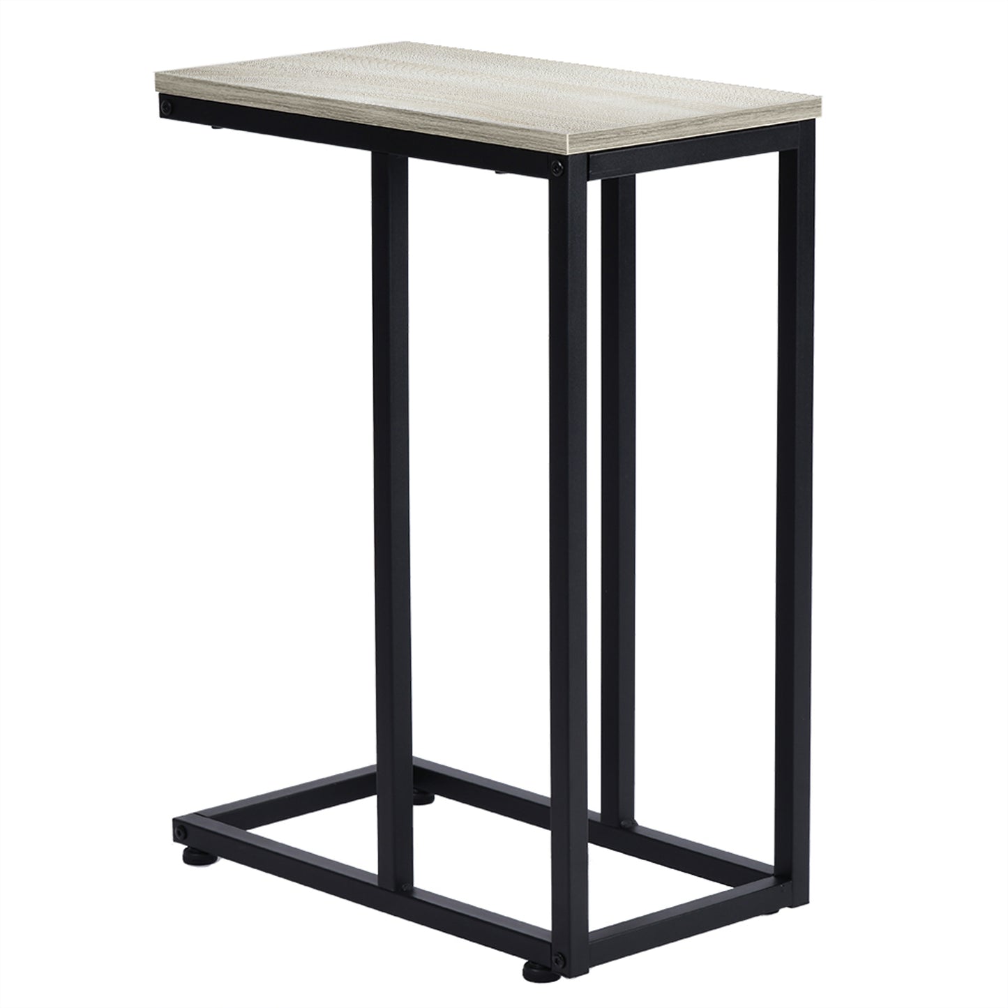 Simple Iron Sofa Accent Table Wood Grain