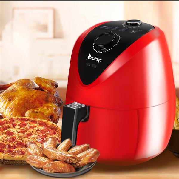 ZOKOP KAF1300P1 1500W 220-240V 50/60Hz 2.7Quarts/2.6L Electric Air Fryer UK Plug Red