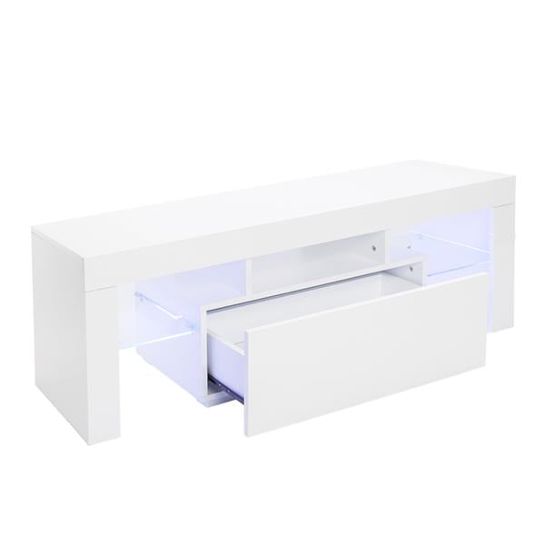 Elegant Household Decoration LED TV Cabinet with Single Drawer White