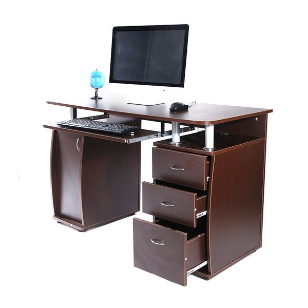 15mm MDF Portable 1pc Door with 3pcs Drawers Computer Desk Coffee