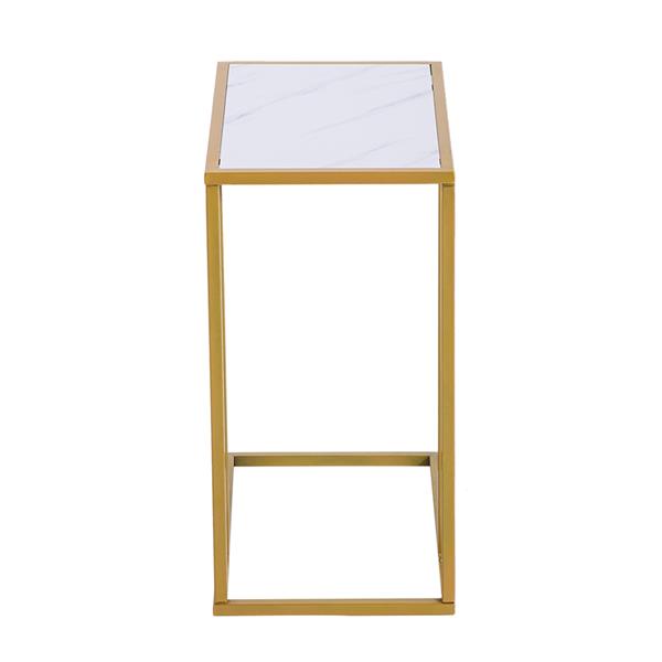 Marble Simple C-Side Table [30x48x61cm] White