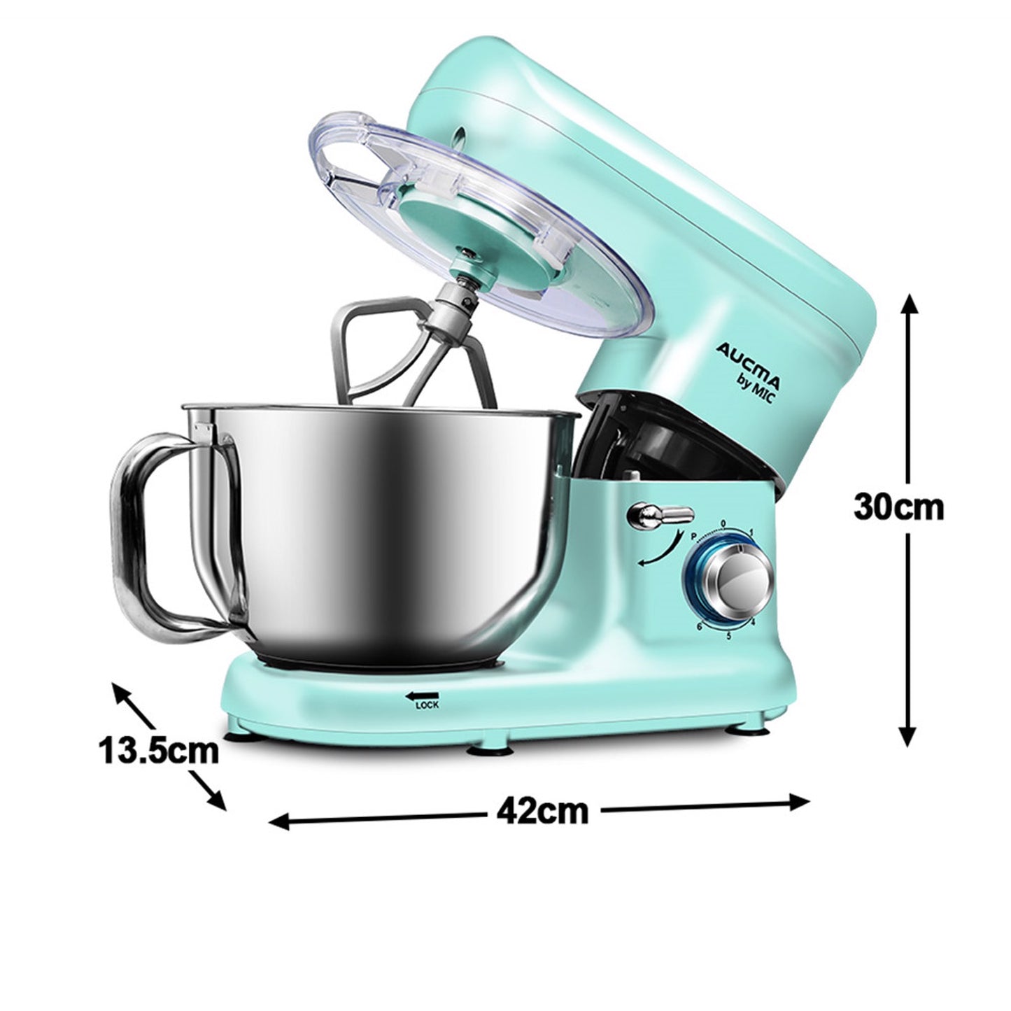 1500W Electric Stand Mixer 5.5L Mixing Bowl Blue