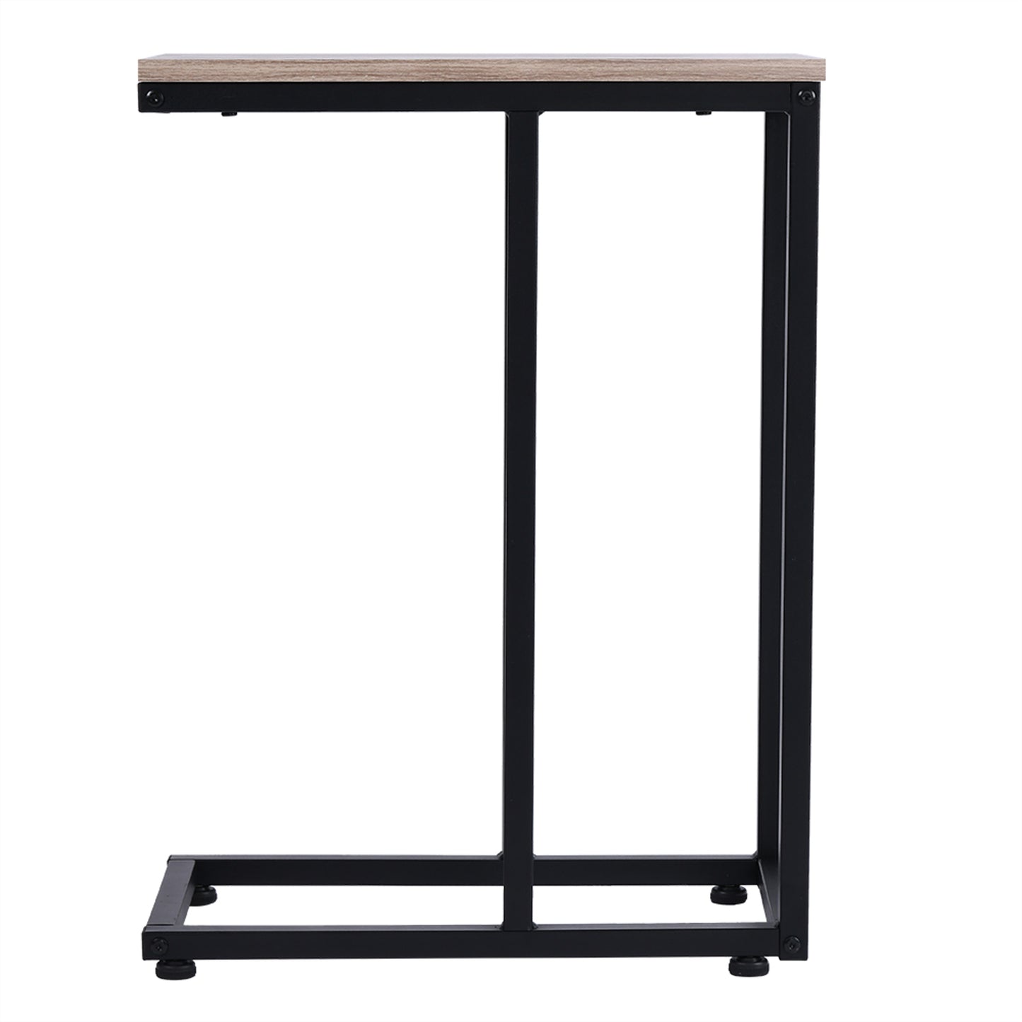 Simple Iron Sofa Accent Table Wood Grain