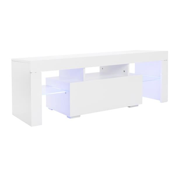 Elegant Household Decoration LED TV Cabinet with Single Drawer White